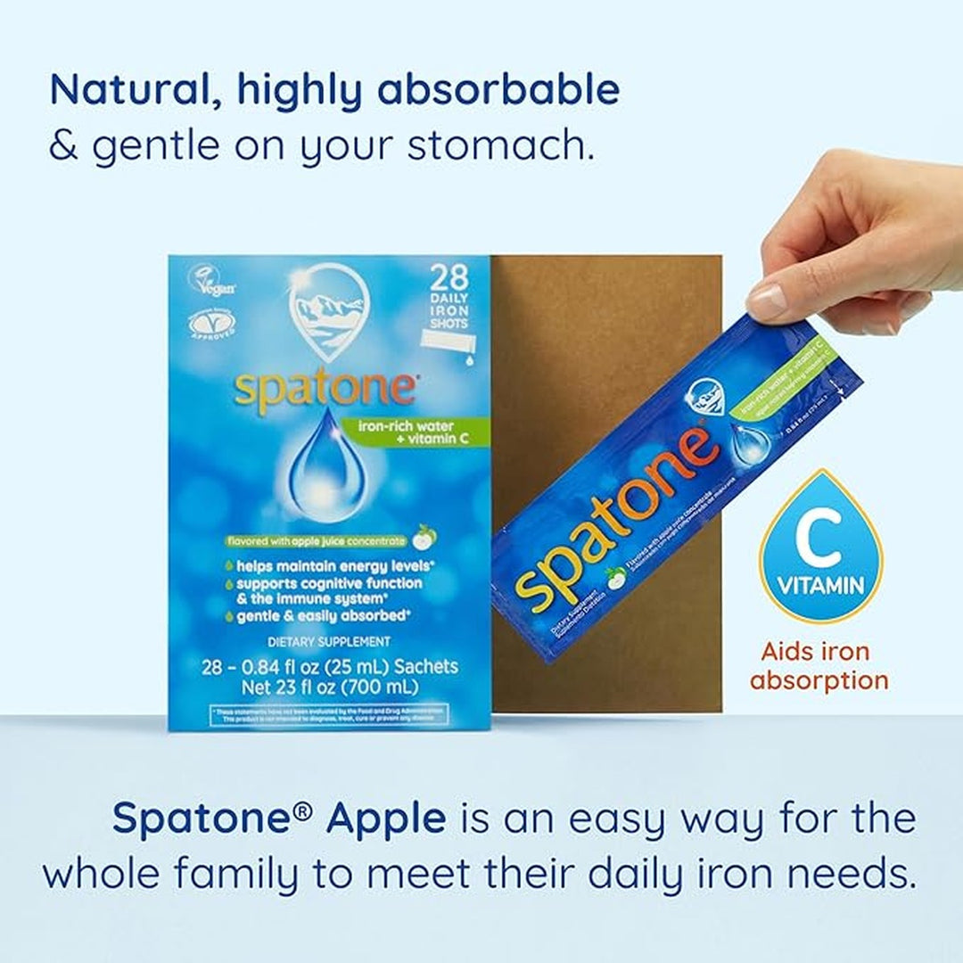 Spatone Natural Iron + Vitamin C Apple Flavour - 42 Sachets