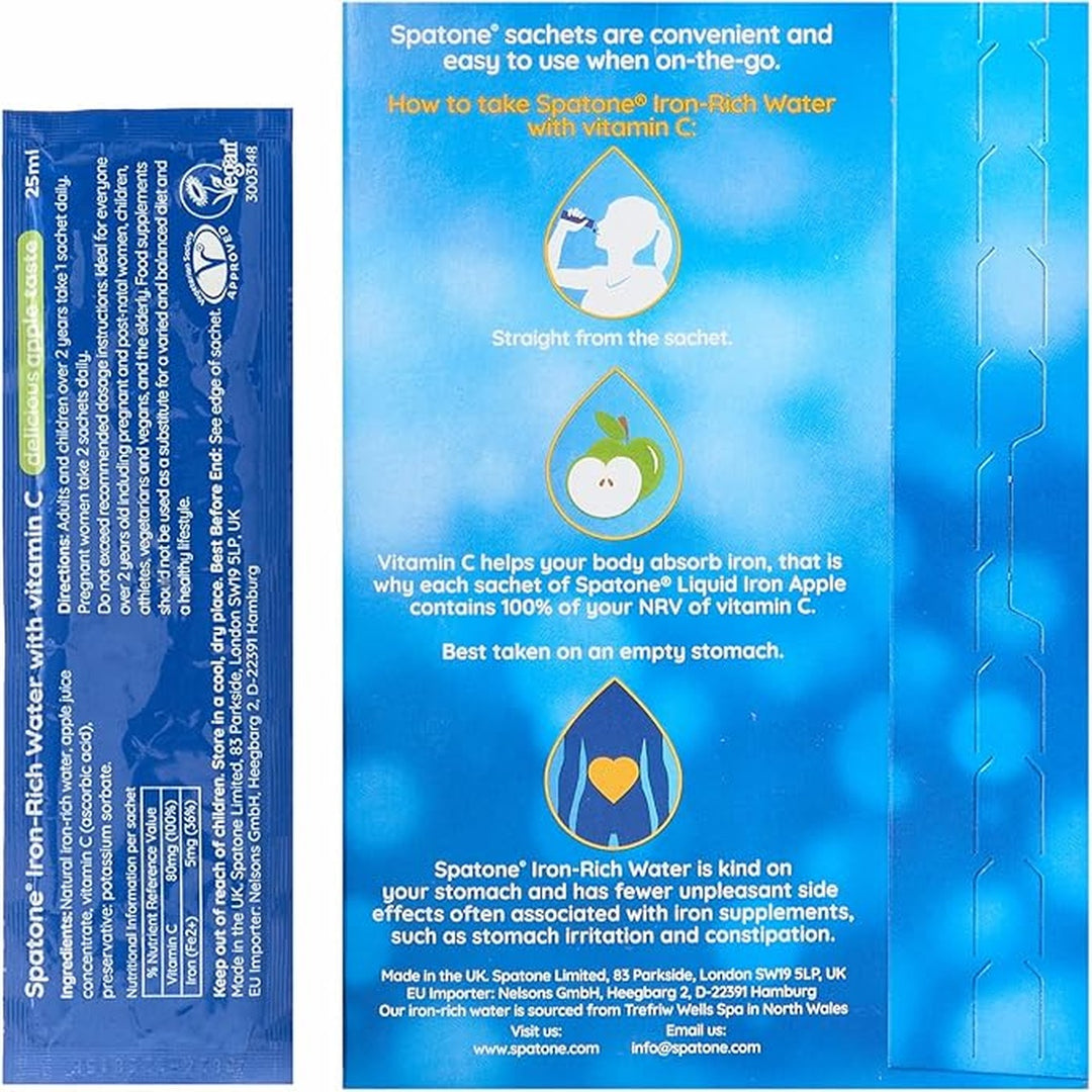 Spatone Natural Iron + Vitamin C Apple Flavour - 14 Sachets