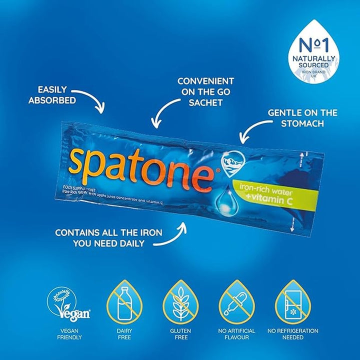 Spatone Natural Iron + Vitamin C Apple Flavour - 42 Sachets