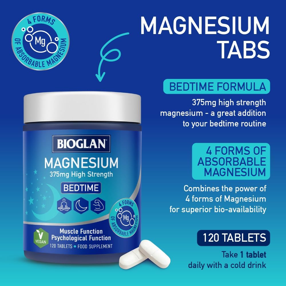 Bioglan Active Magnesium Tablets, High Strength 375mg - 120 Tablets