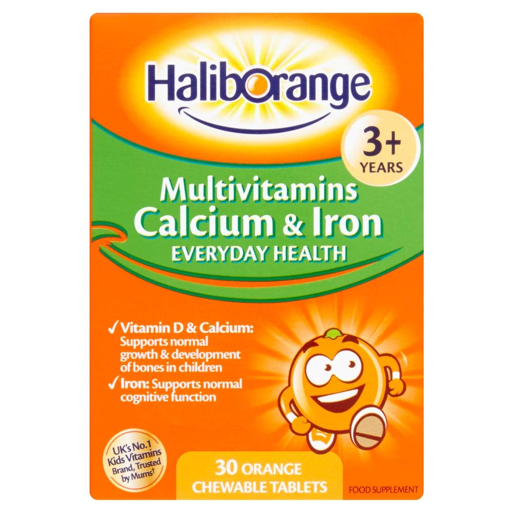 Haliborange Multivitamins, Calcium and Iron, Orange Flavour - 30 Chewable Tablets