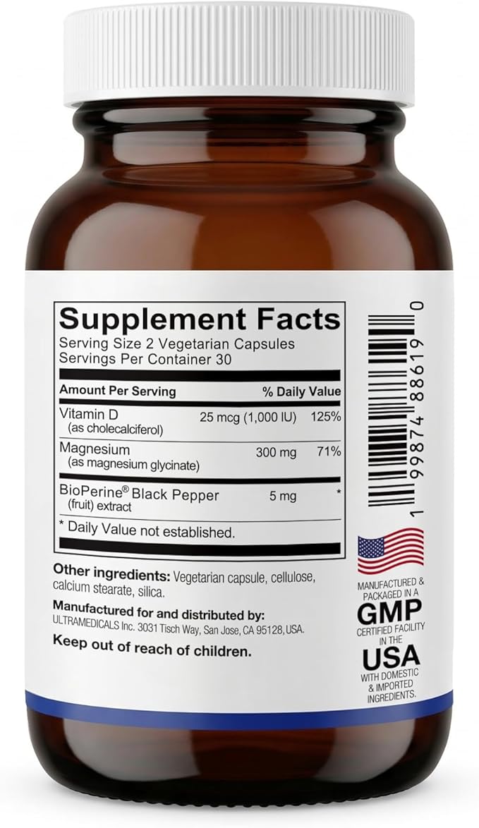 FITAMINAT High Absorption Magnesium Glycinate + D3 – Nerve, Muscle & Bone Support