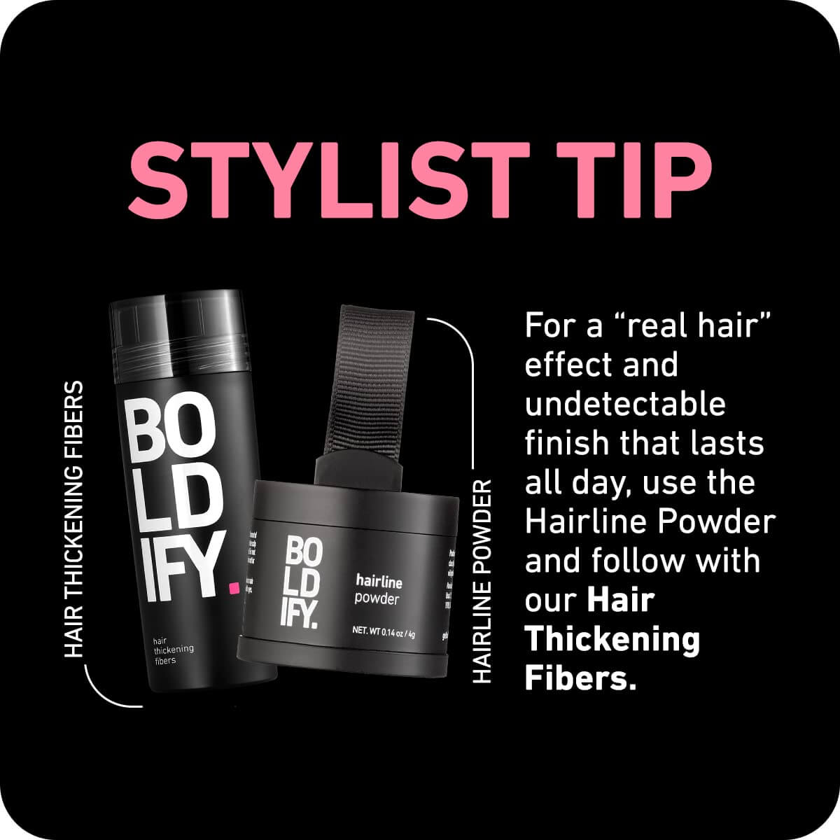 Boldify Hairline Powder, Instantly Conceals Hair Loss - 4 g
