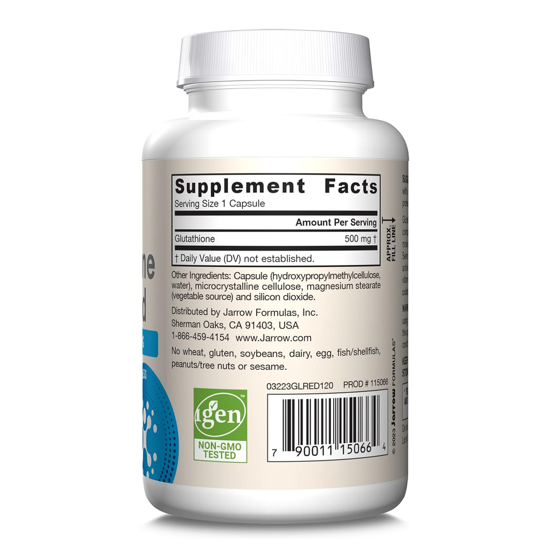 Jarrow Formulas Glutathione Reduced 500mg - 120 Veggie Caps Jarrow Formulas Glutathione Reduced 500mg - 120 Veggie Caps