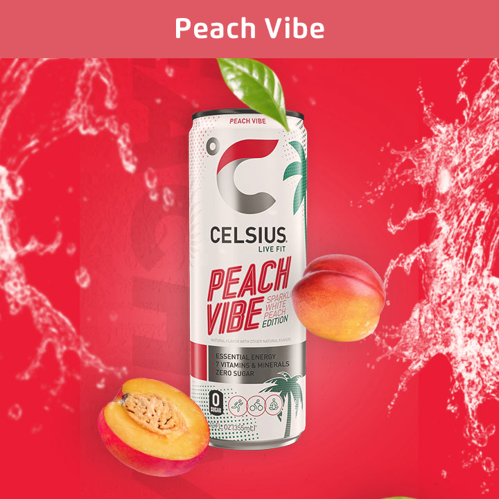 Celsius Peach Vibe Energy Drink | Fitaminat