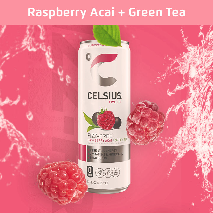 Celsius Raspberry Acai Green Tea | Fitaminat