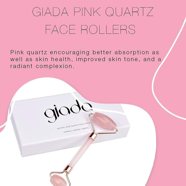 Rose Quartz is believed to also lower stress, raise self-esteem, restore confidence and balance emotions. Using Giada Rose Quartz Facial Roller increases blood circulation and stimulates collagen production. It calms inflammation and encourages cell restoration. The rolling technique reduces swelling on your face and improves skin elasticity giving your skin a luminous glow.