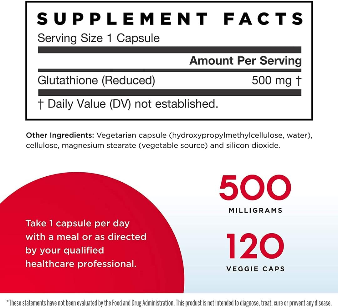 Jarrow Formulas Glutathione Reduced 500mg - 120 Veggie Caps Jarrow Formulas Glutathione Reduced 500mg - 120 Veggie Caps