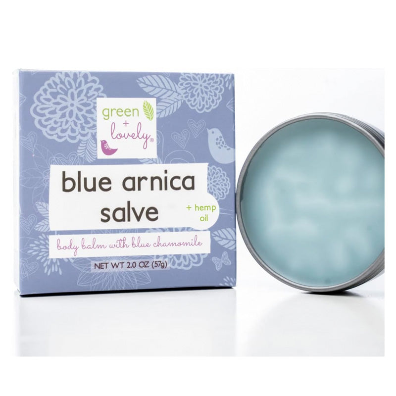 Green + Lovely Blue Arnica Salve, Muscle Rub with Hemp Seed Oil, Arnica Cream - 57 g
