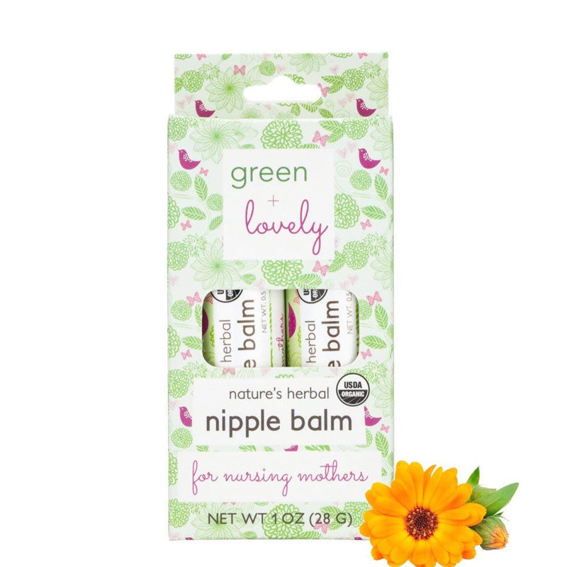 Green + Lovely Calming Nature's Herbal Nursing Nipple Balm, Breastfeeding Essential - 28 g