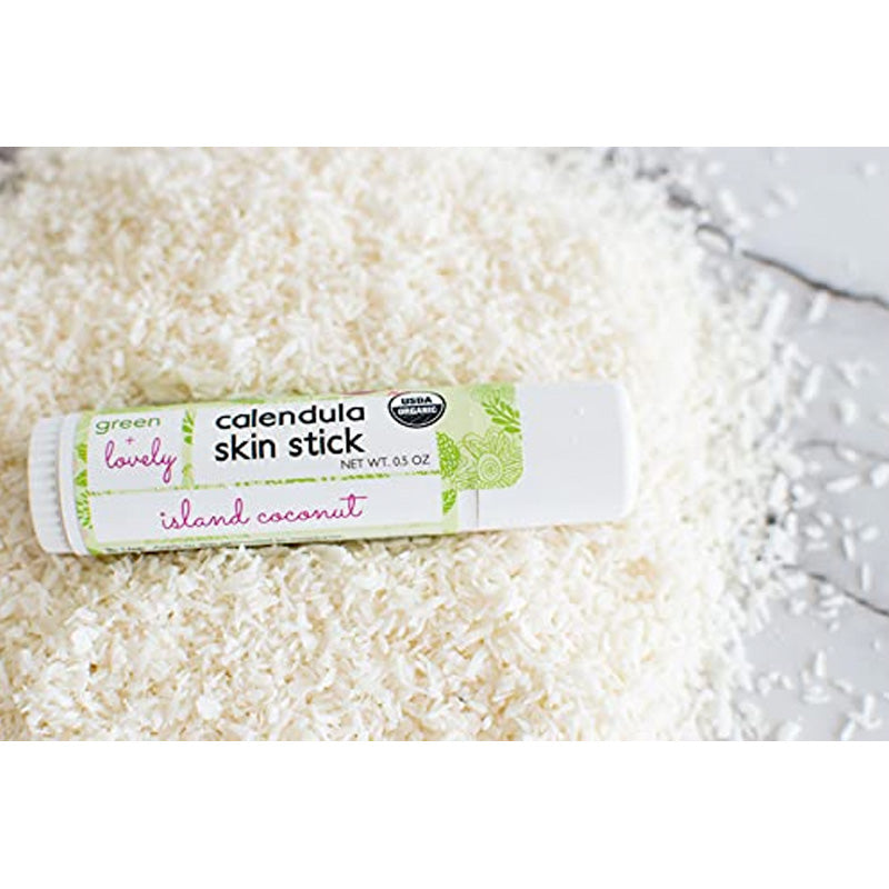 Green + Lovely Island Coconut Organic Calendula Skin Stick - 14g