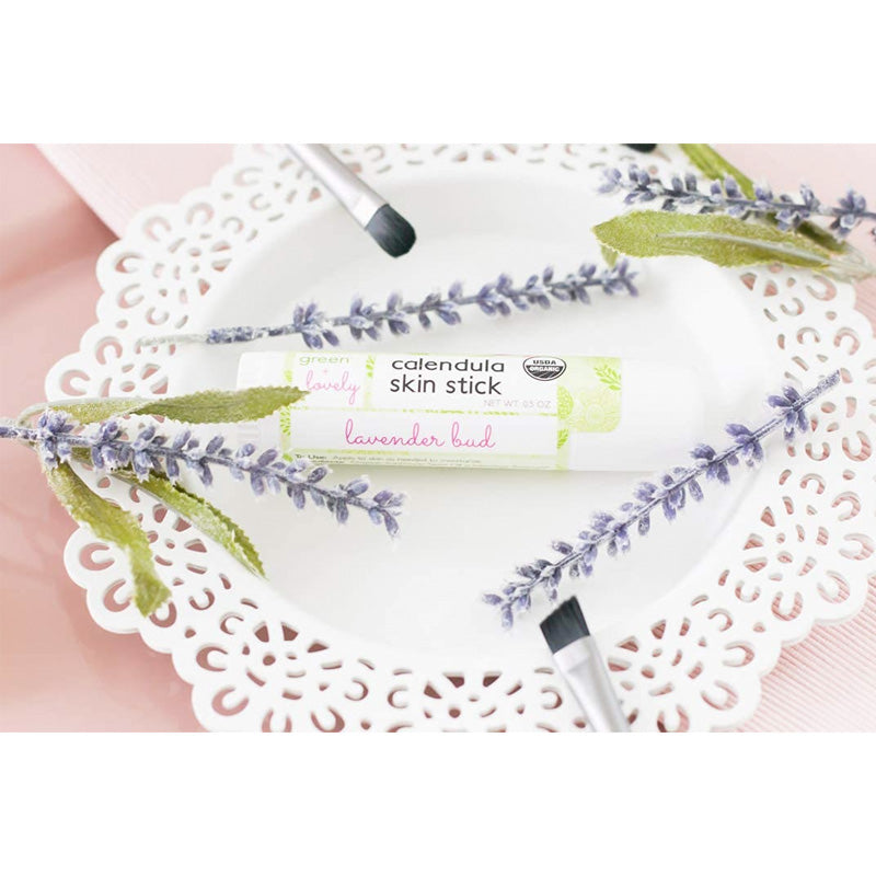 Green + Lovely Lavender Bud Skin Stick, Organic Lotion Stick - 14 g