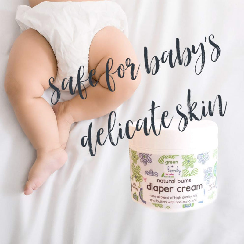 Green + Lovely Natural Bums Diaper Rash Cream, Effective Natural Diaper Cream - 57 g