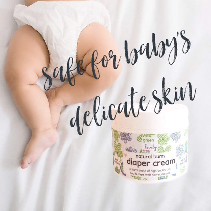 Green + Lovely Natural Bums Diaper Rash Cream, High Quality Oil and Butters - 57g Safe for Babies | Fitaminat