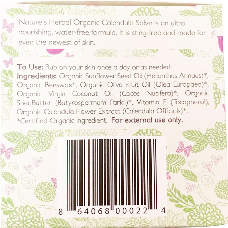 Green + Lovely Nature's Herbal Calendula Salve, Organic, Eczema Cream, Multi-use Skin Cream - 51 g