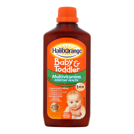 Haliborange Baby and Toddler Multivitamins, Vitamin A, Vitamin C, Vitamin D, Tasty Orange Liquid - 250 ml - Main Image