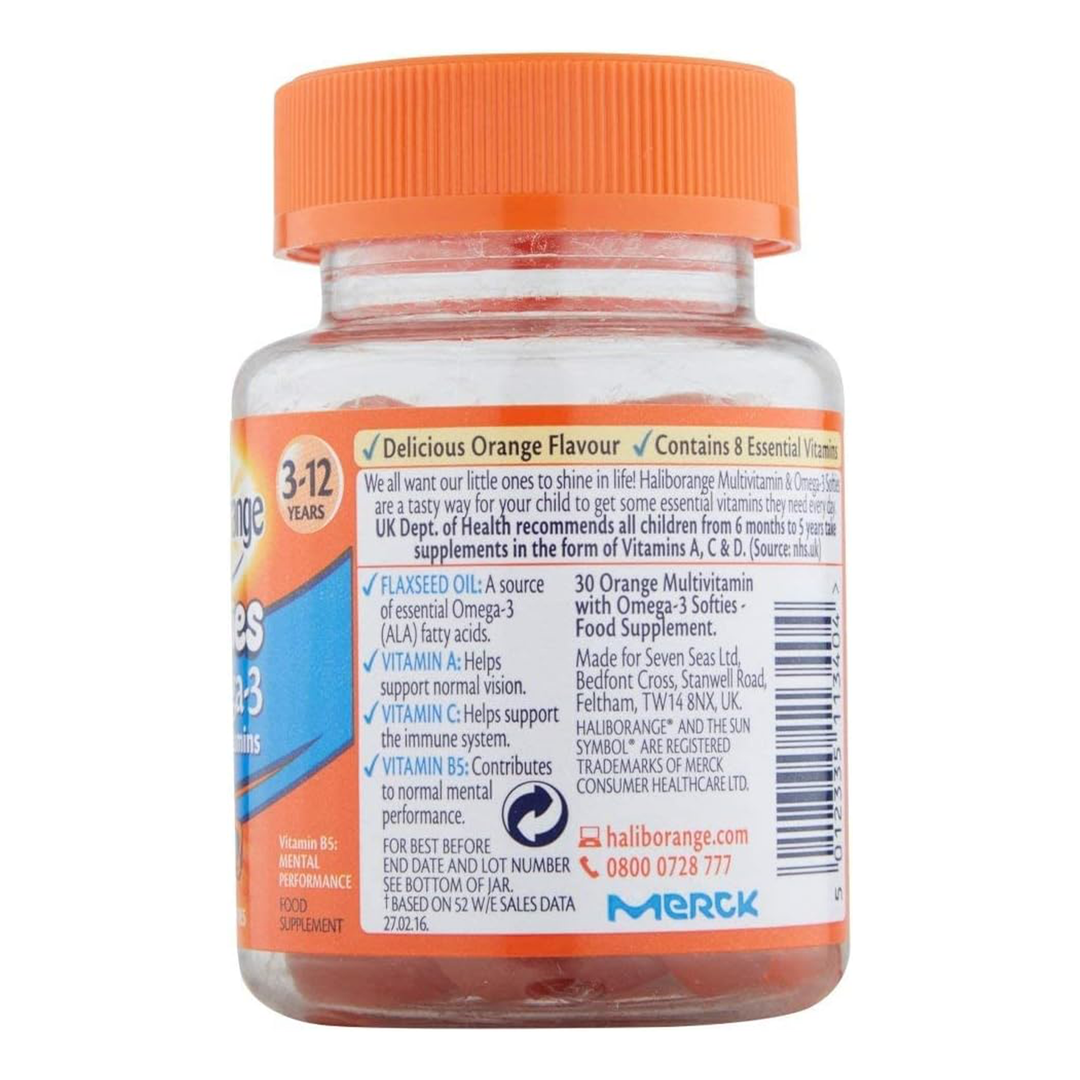 Haliborange Omega-3 and Multivitamins, Vitamin B5, Orange Flavour - 30 Softies - Benefits