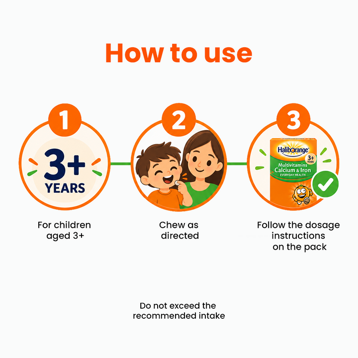 هاليب أورانج فيتامينات متعددة أقراص الكالسيوم والحديد قابلة للمضغ - 30 قرص