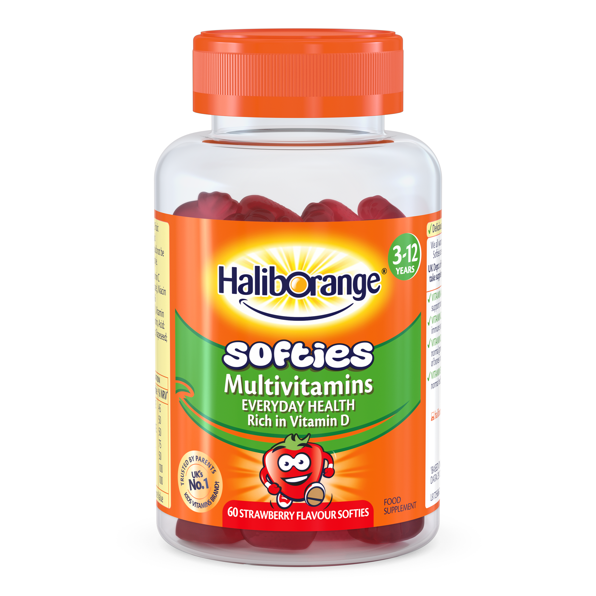 Haliborange Multivitamins, Rich in Vitamin D, Strawberry Flavour - 60 Softies - Main Image