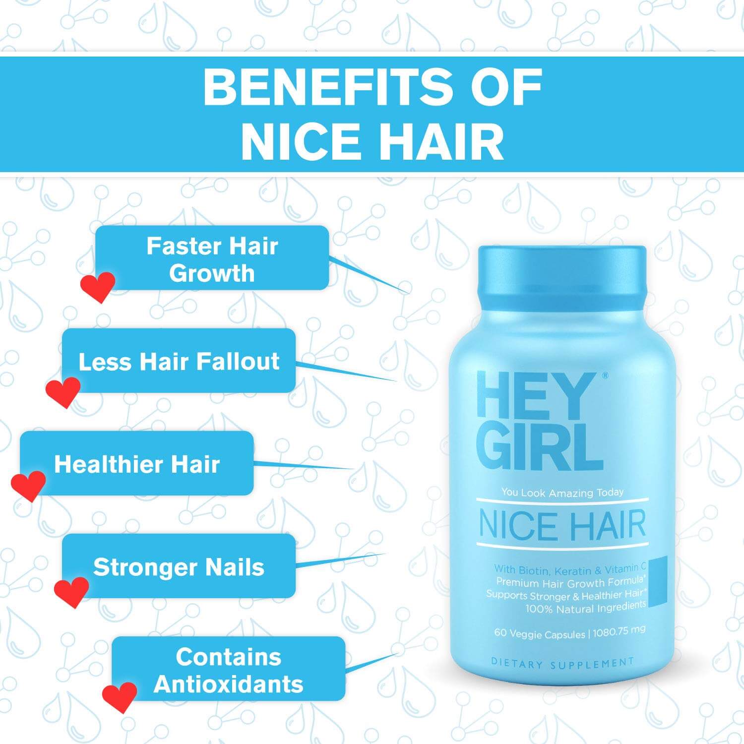 Hey Girl, Nice Hair (Hair Vitamins) - 60 Caps