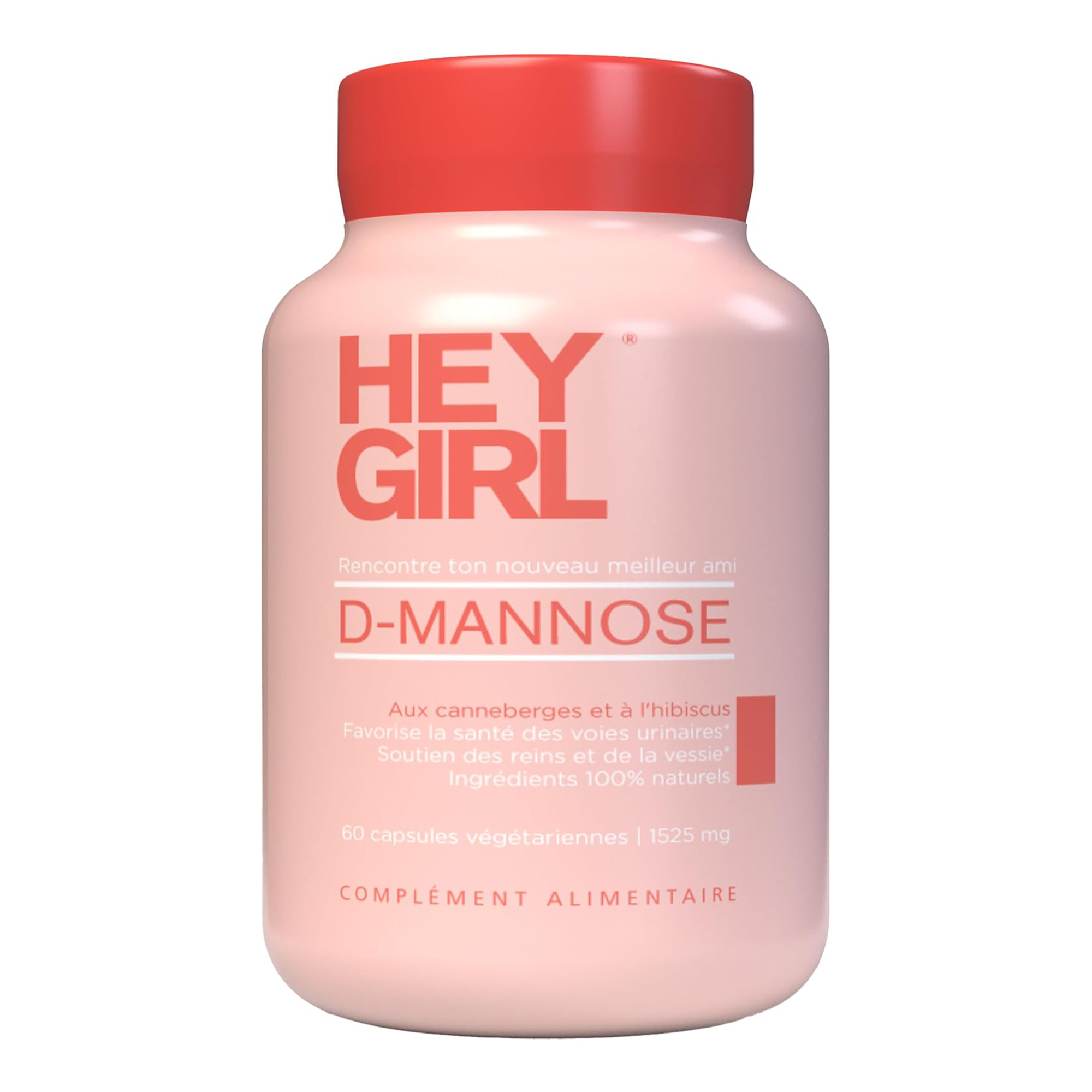 Hey Girl D-Mannose, Cranberry and Hibiscus, 1525 mg, Veggie Capsules - 60 Capsules - Main Image