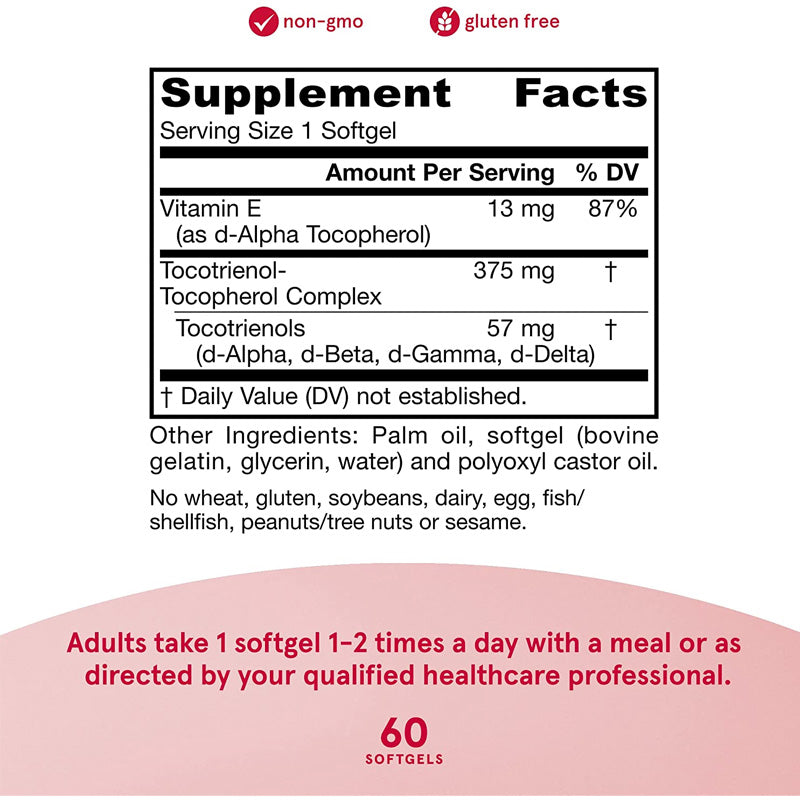 Jarrow Formulas Toco-Sorb Supports Cardiovascular Health and Brain Function - 60 Softgels