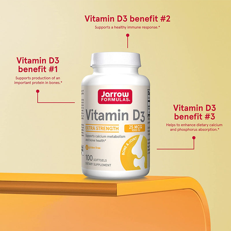 Jarrow Formulas - Vitamin D3 100 Softgels | Fitaminat 