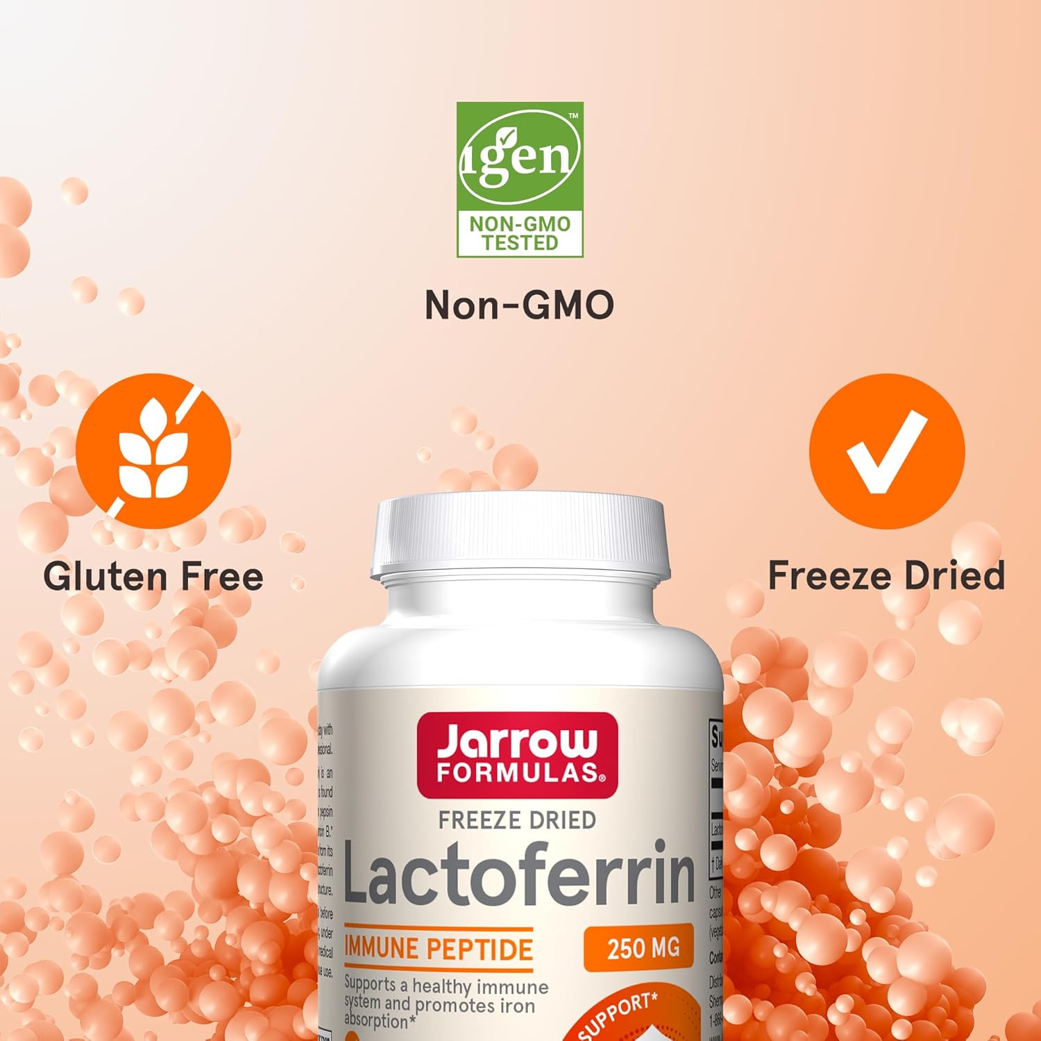 Immune Support Supplement: Lactoferrin, a key component of barrier immune system, supports a healthy immune system and iron utilization in the intestines*