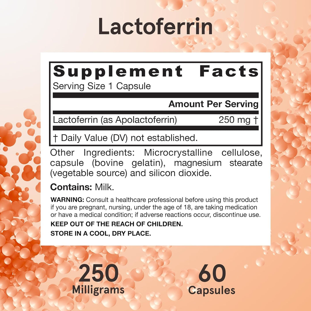 Freeze Dried Lactoferrin Supplement: This single-dietary-ingredient formula provides lactoferrin (apolactoferrin) for a healthy immune system*