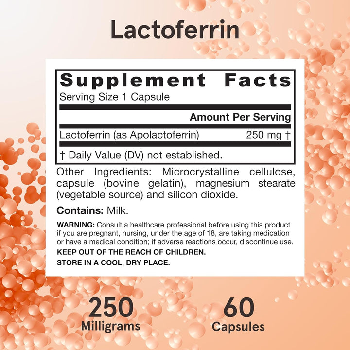 Freeze Dried Lactoferrin Supplement: This single-dietary-ingredient formula provides lactoferrin (apolactoferrin) for a healthy immune system*