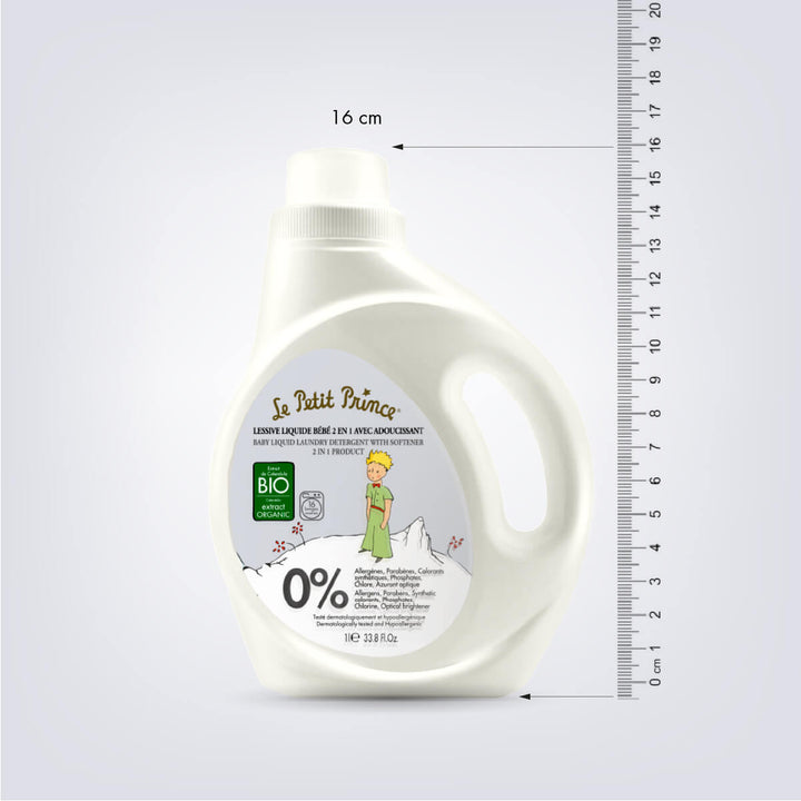 Le Petit Prince Baby Laundry Liquid 2 in 1 Detergent and Fabric Softener with Organic Olive and Chamomile Extracts - 1000 ml 16 CM | Fitaminat