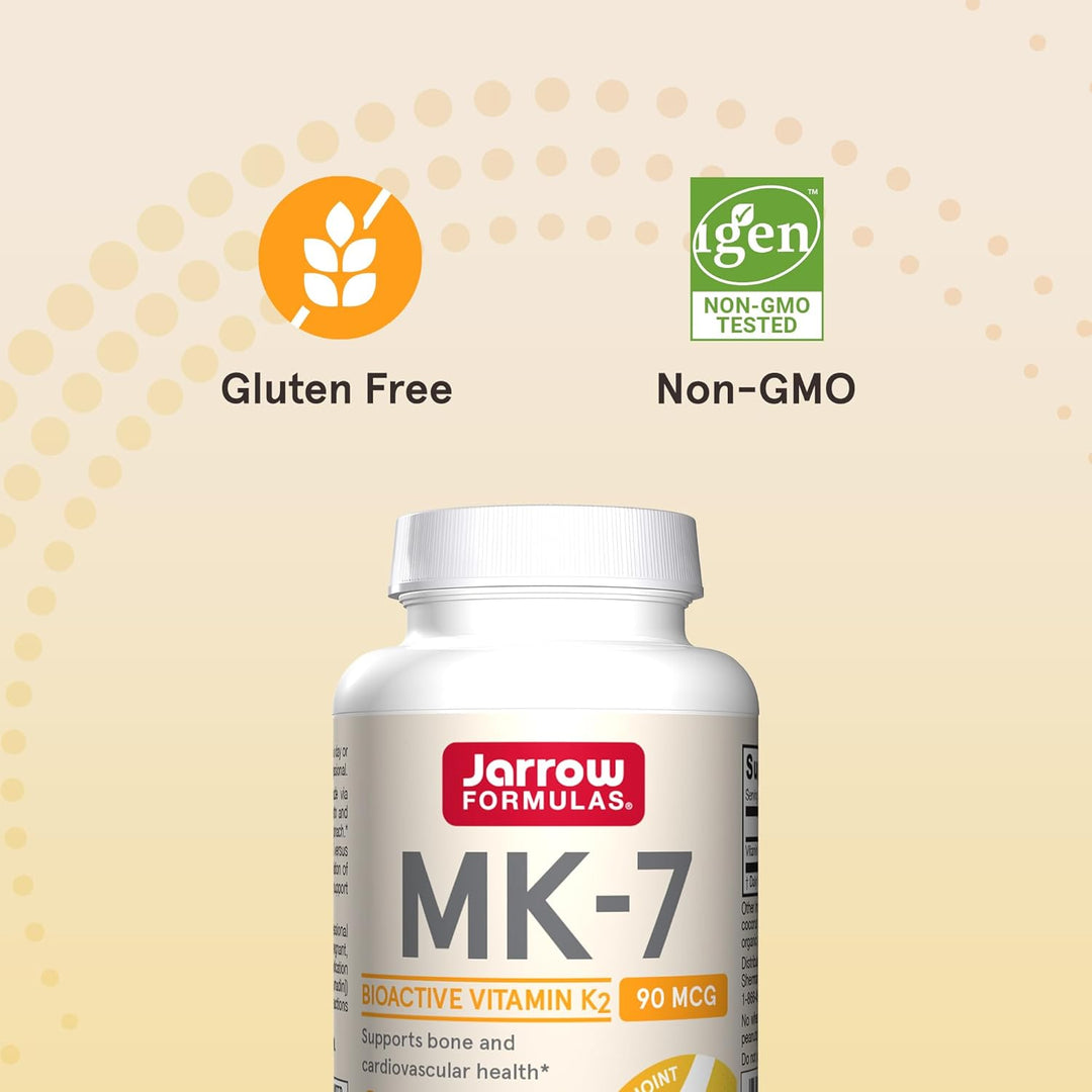 MK-7 (Menaquinone-7) is an enhanced bioactive form of vitamin K2 from Natto that is ten times better absorbed than K1 from spinach