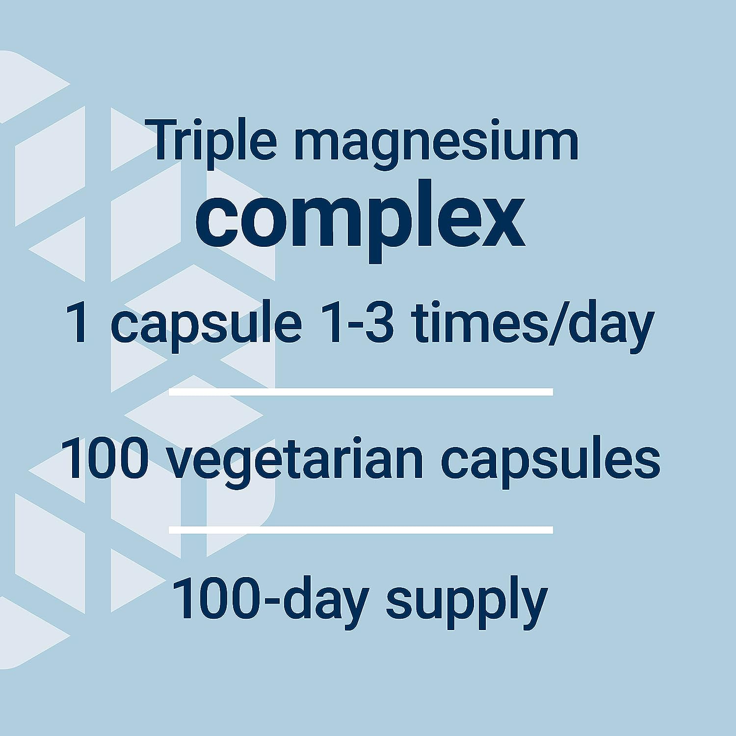 Magnesium Caps 100 Capsules triple magnesium complex