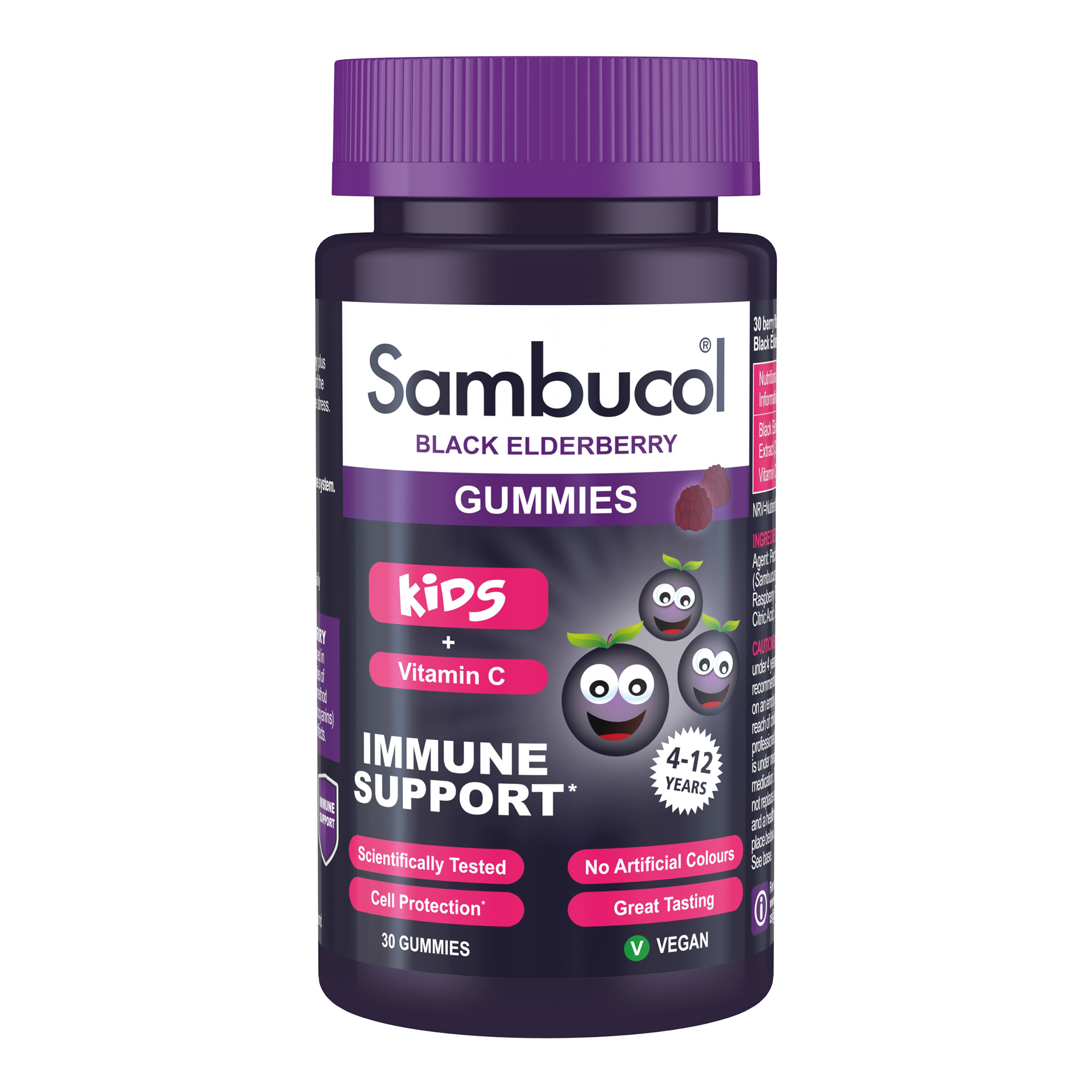 Sambucol Kids + Vitamin C Gummies, Black Elderberry - 30 Gummies - Main Image