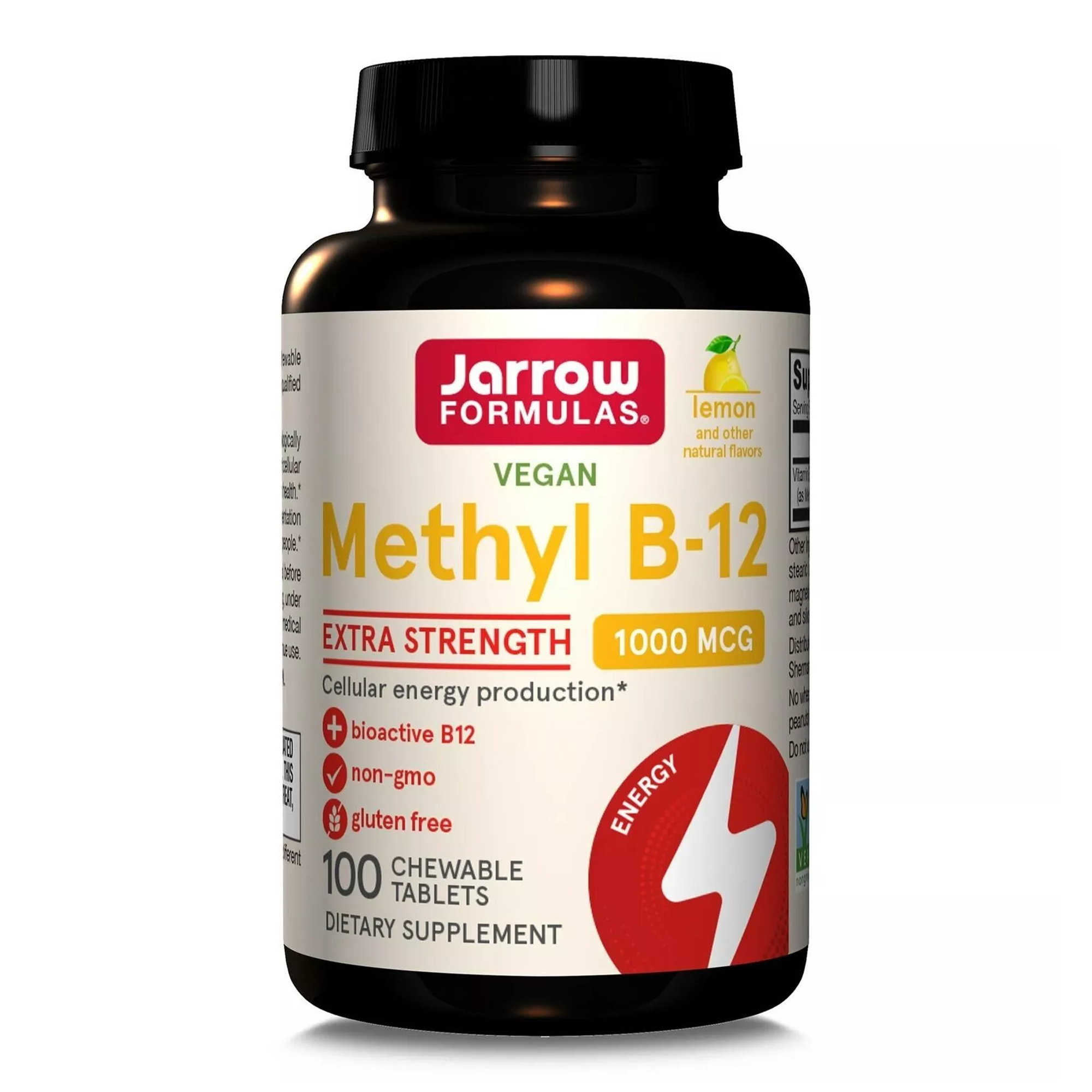 Jarrow Formulas Methyl B-12, 1000 mcg, Chewable Tablets, Lemon Flavour - 100 Tablets - Main Image