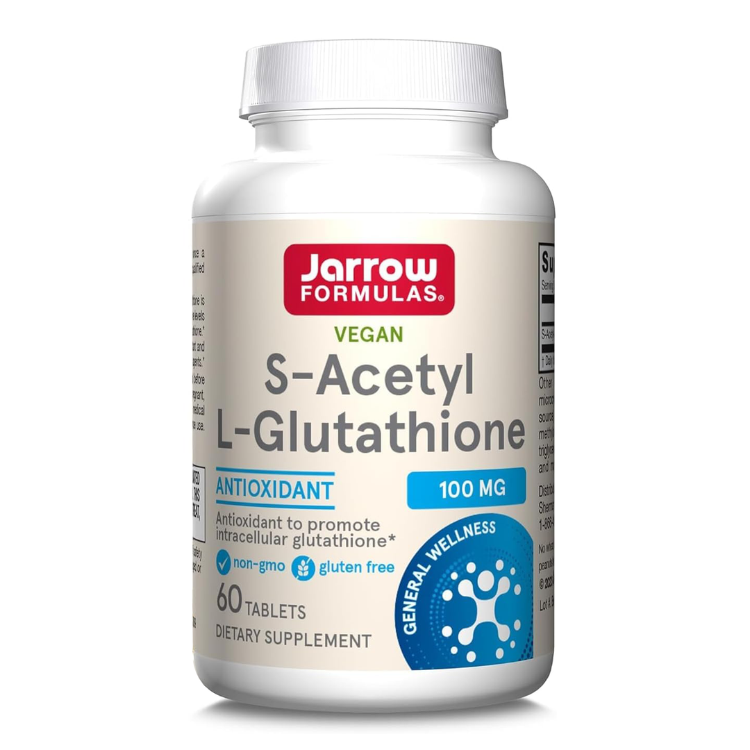 Jarrow Formulas S-Acetyl L-Glutathione, 100 mg, Gluten Free, Vegan - 60 Tablets - Main Image