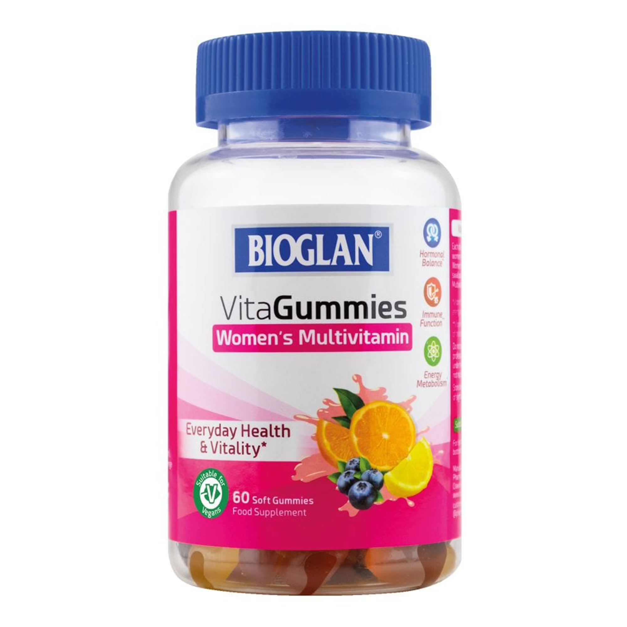 Bioglan Women's Multivitamin, VitaGummies, Orange, Lemon and Blueberry Flavours - 60 Soft Gummies - Main Image