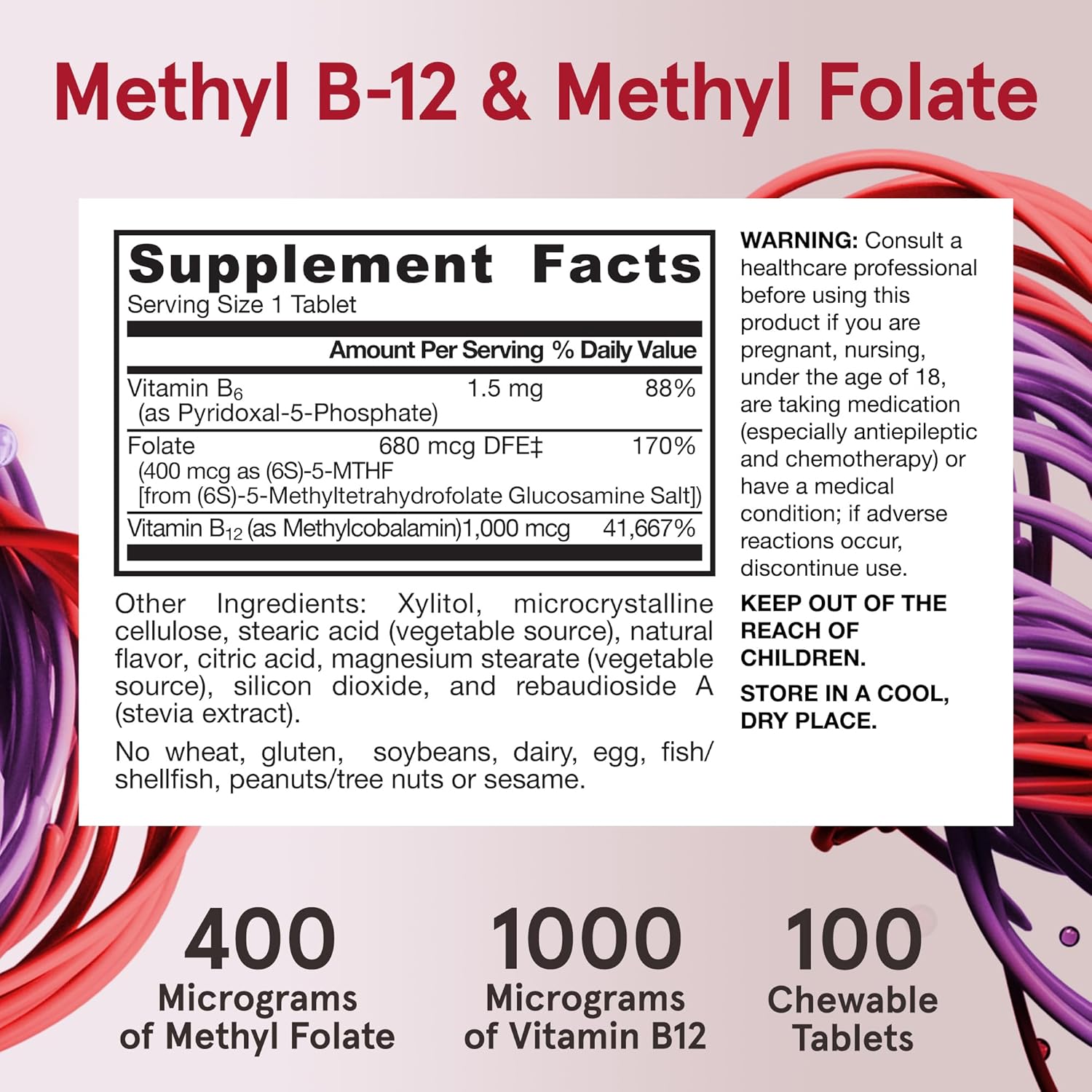 Bioactive B Vitamins: Methyl B-12 and Methyl Folate provides methylcobalamin (methyl B-12) and methyl folate, which are the biologically active forms of vitamin B12 and B9, plus pyridoxal-5-phosphate (P5P), the coenzyme form of vitamin B6