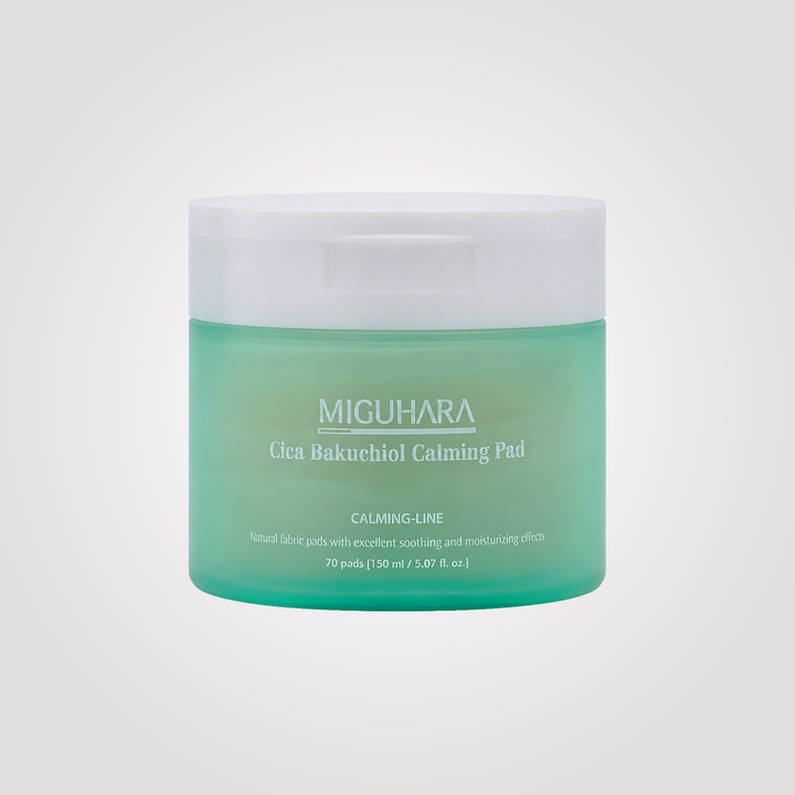 Miguhara Cica Bakuchiol Calming Pad, Natural Fabric Pads with Excellent Soothing and Moisturizing Effects - 70 Pads 150 ml