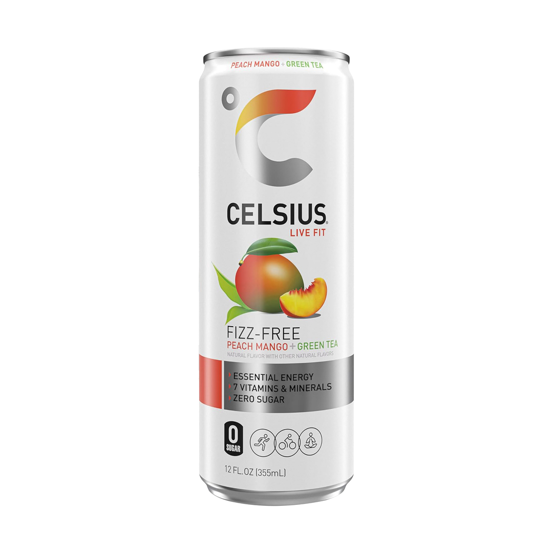 CELSIUS Celsius Fizz Free Peach Mango Green Tea - 355 ML | Fitaminat