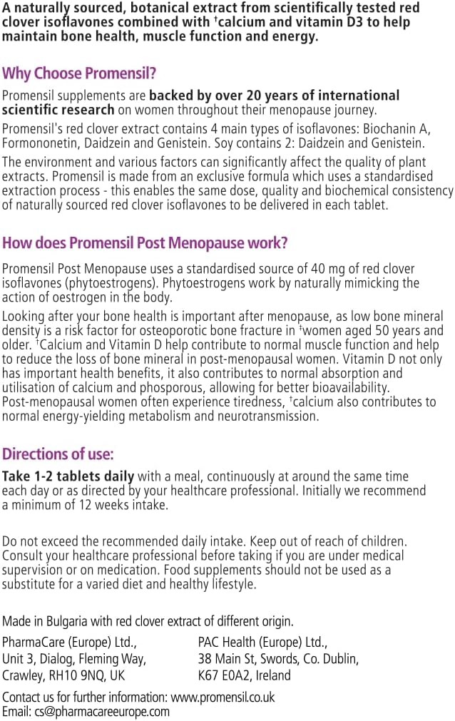 Promensil Post Menopause Supplement - 30 Tablets