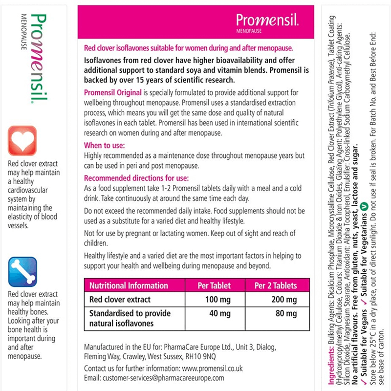 Promensil Menopause Original Formula, 40 mg - 30 Tablets