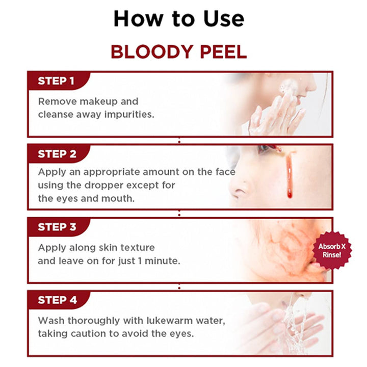 SKIN1004 Bloody Peel AHA 17% Peeling Solution, Improve Skin Texture and Radiance - 30 ML How to Use Bloody Peel | Fitaminat