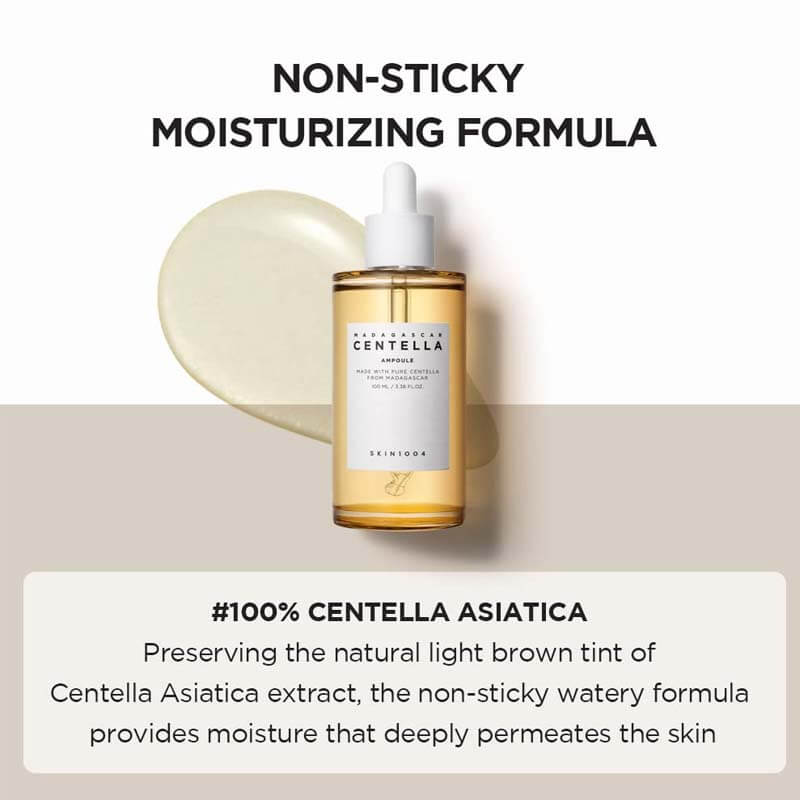 SKIN1004 Madagascar Centella Ampoule Facial Serum Soothing and Hydrating Ampoule with Centella Asiatica Extract - 100 ML | Fitaminat