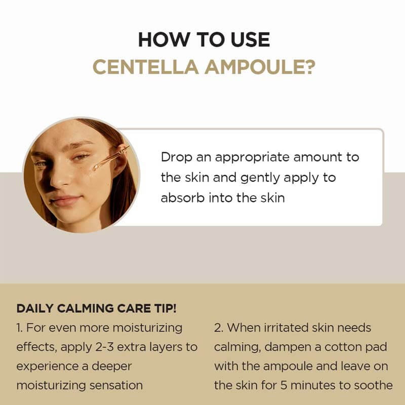 SKIN1004 Madagascar Centella Ampoule Facial Serum Soothing and Hydrating Ampoule with Centella Asiatica Extract - 100 ML How to Use Centella Ampoule? | Fitaminat