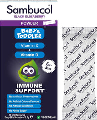 Sambucol Baby and Toddler Black Elderberry Powder Vitamin C + D - 14 Sachets