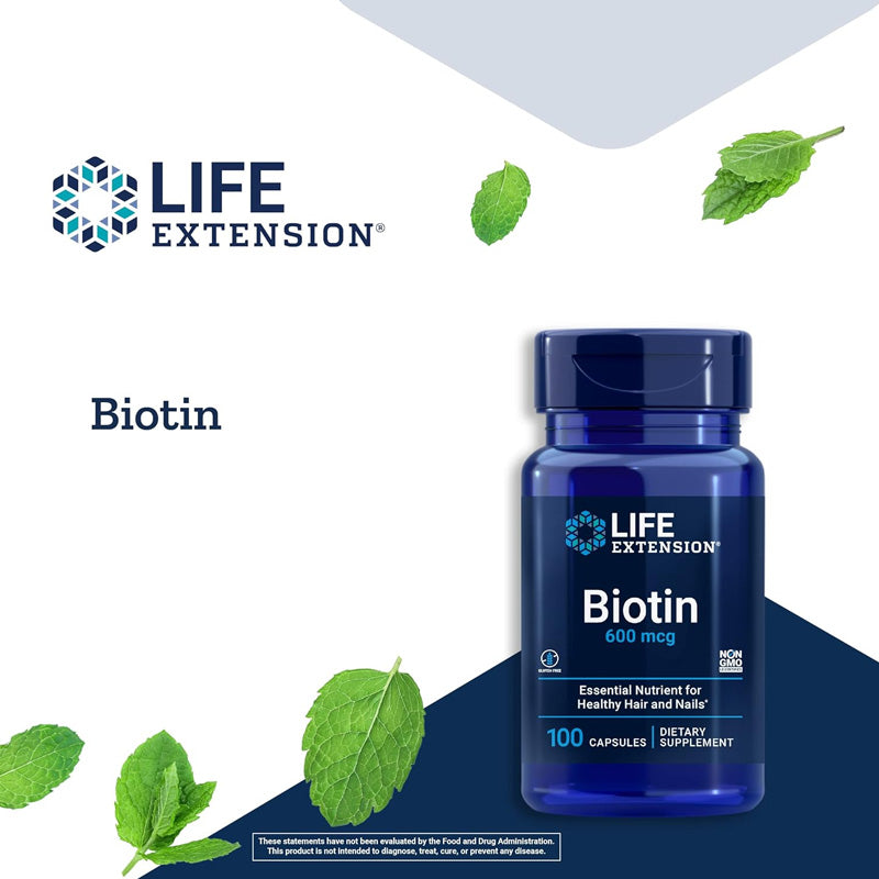 Life Extension Biotin 600 mcg - 100 Capsules