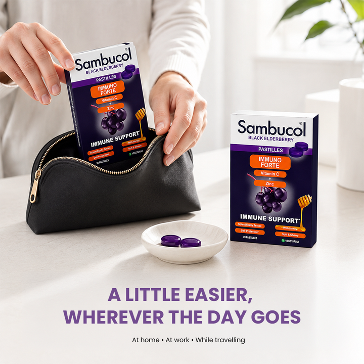Sambucol Black Elderberry Vitamin C + Zinc Pastilles with Honey - 20 Pastilles