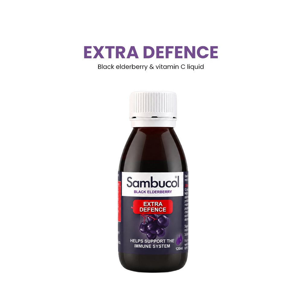 Sambucol Extra Defense Black Elderberry Vitamin C + Zinc Liquid - 120ml
