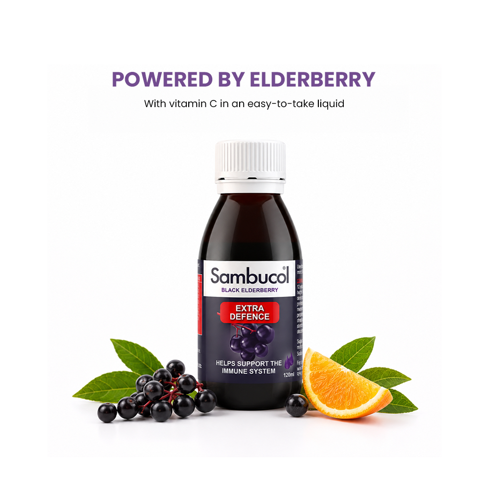 Sambucol Extra Defense Black Elderberry Vitamin C + Zinc Liquid - 120ml